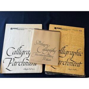 Vintage Lot of Calligraphy Parchment Paper & Paper 2 Sizes